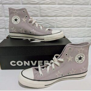 Converse Chuck Taylor All Star Starry High Embroidered Stars Youth 7 Purple